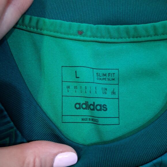 Mexico 2022/2023 Adidas Home Football Replica Shirt Size L Green FIFA - Picture 6 of 11
